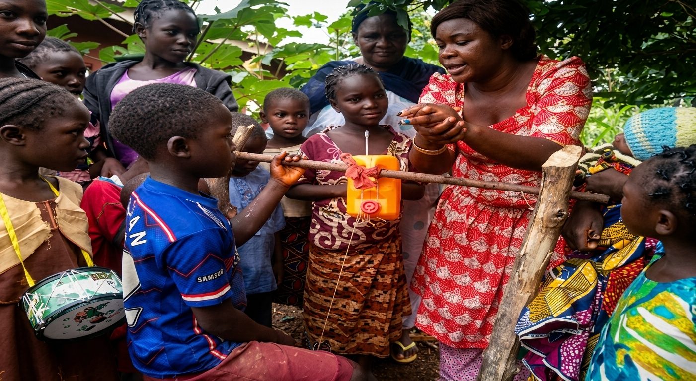 Hygiene and handwashing demonstration for children